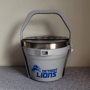 NFL Detroit Lions Stainless Steel Insulated Cooler Bucket Memory Company Rare